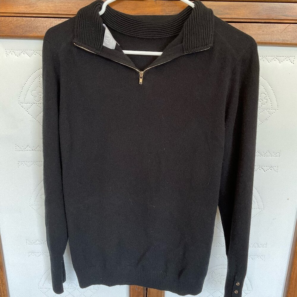 Pure Collection Women's Cashmere Zip Neck Sweater size 8/10R